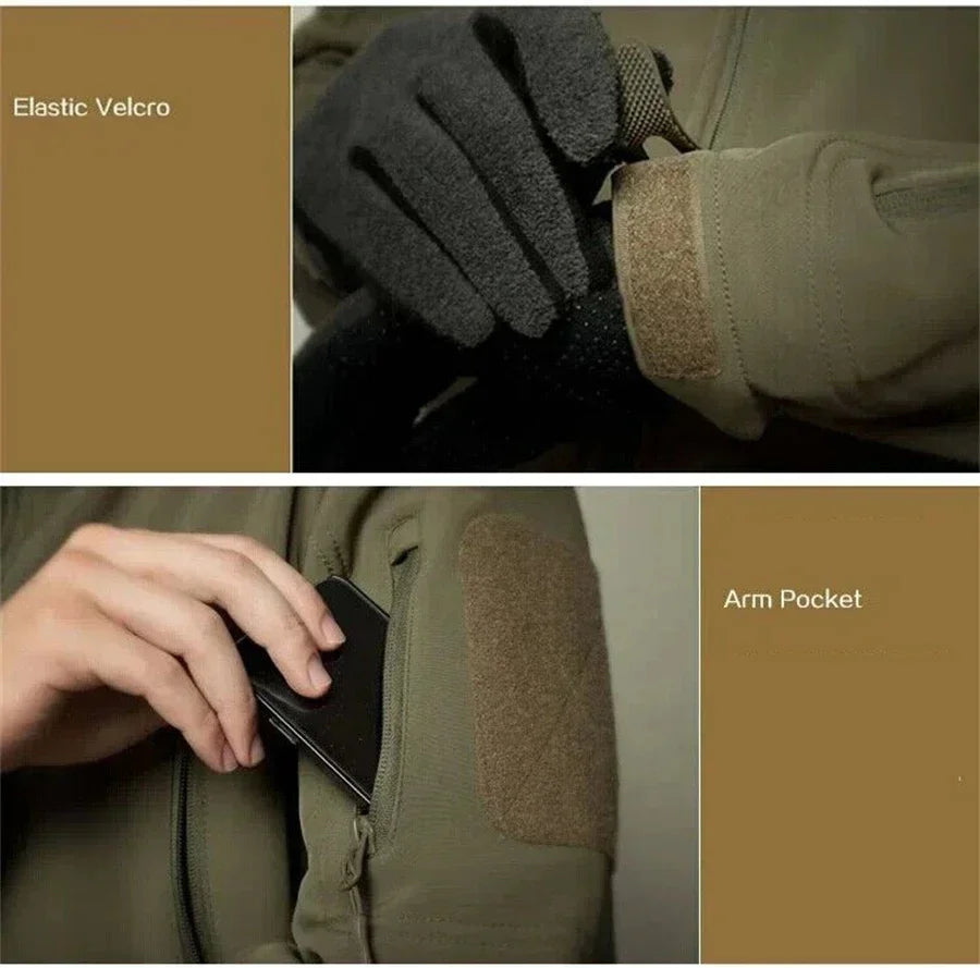 Winter autumn fleece warm waterproof suit men's jacket tactical outdoor hiking fishing camping sportswear jacket