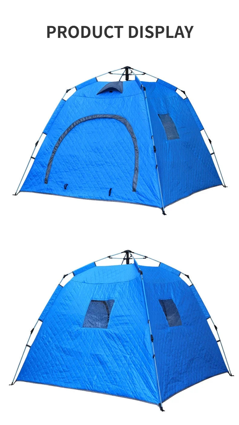 Portable Ice Fishing Shelter Easy Set-up Waterproof  Windproof Winter Tent for Outdoor Camping Hiking Cold Weather Protection