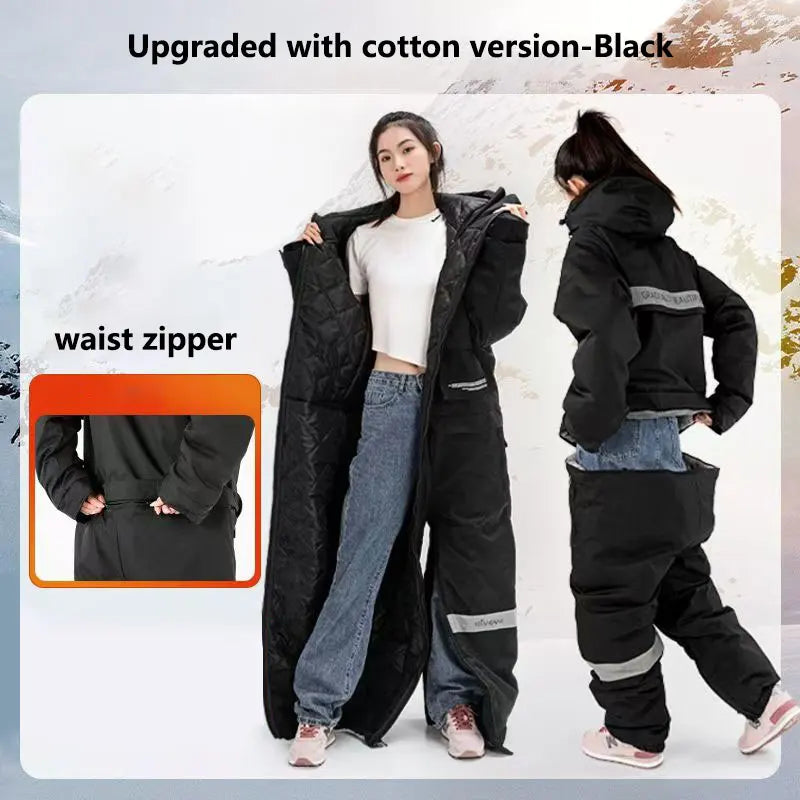 Winter Electric Motorcycle Winter clothes Windbreak Warm Thickened Plush Riding Cold-proof Clothing Outdoor Skiing Fishing Suits