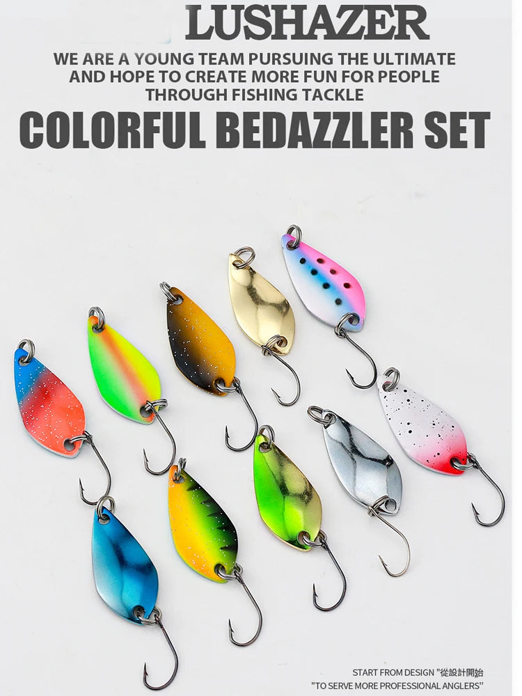 2.5g/3.5g/5g Fishing Kit Jig Spoon Lure Bait Set Hard Metal Spinner Wobbler Spoon Trout Bass Area Fishing Gear Lure Spoon Bait