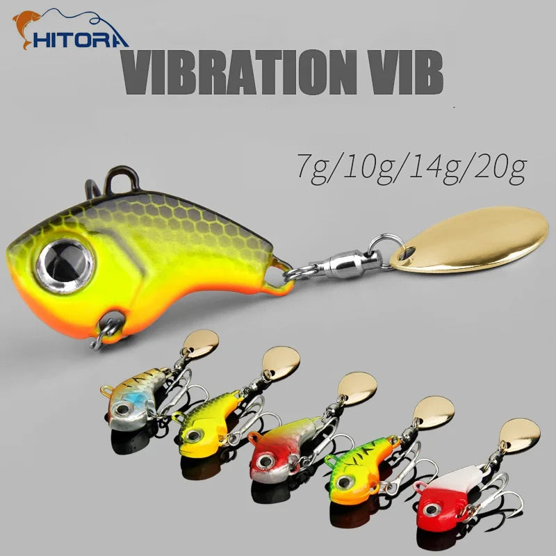 Fishing Lure Set 5pcs Wobble Rotating Metal VIB Vibration Bait Spinner Spoon Jig Sea Lures Artificial Hard Baits Sequins Tackle