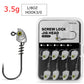 MrLurion 15pcs/Box 3.5g 5g 7g 10g 14g Screw lock jigging head fishing lure baits ,soft worm lure fishhook wobblers with 3D eyes