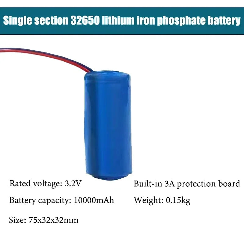 Solar Lamp Battery 3.2V 32650 Large Capacity Lithium Iron Battery Solar Street Lamp Floodlight Battery with Protection Panel