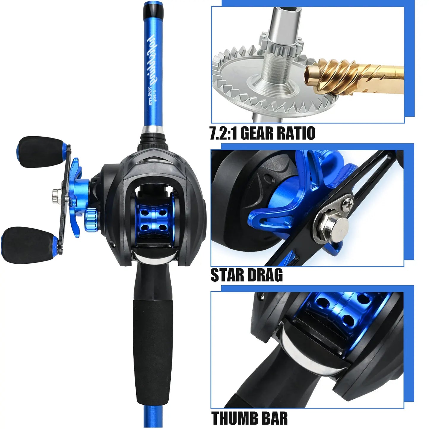 Fishing Rod Reel Set with Fishing Gear Bag Fish Controller Fishing Line Fishing Pliers - Complete Fishing Equipment Kit
