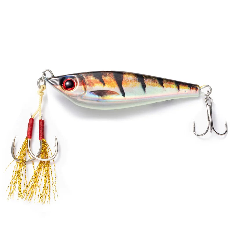 Fisher Town  Metal jig 20g40g60g80g 3D Print Laser slow jig Trout Sea Fishing Bait micro jig Sea Fishing Bait Jigging Lure Metal