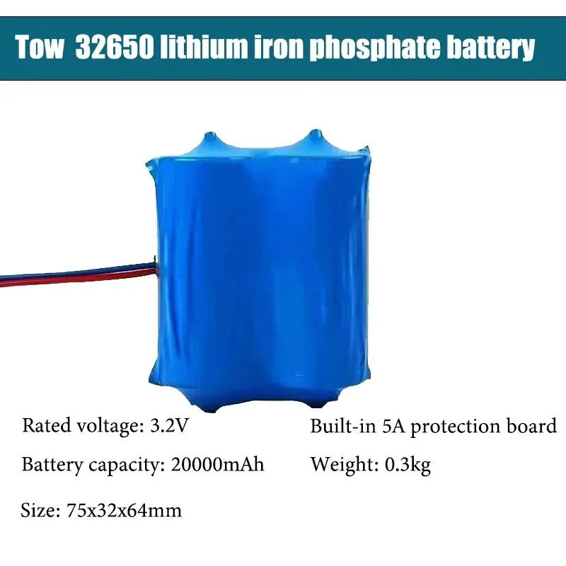 Solar Lamp Battery 3.2V 32650 Large Capacity Lithium Iron Battery Solar Street Lamp Floodlight Battery with Protection Panel