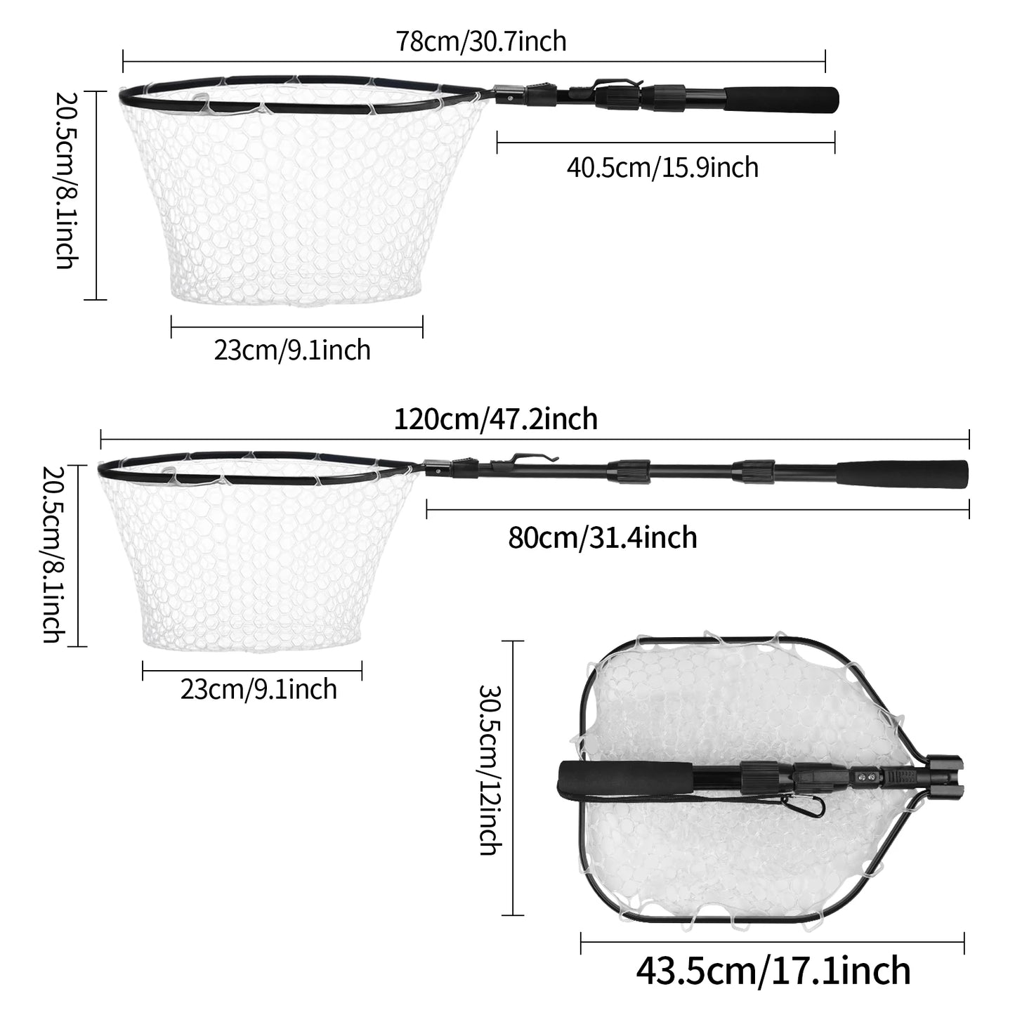 Fishing Tool Kit Fishing Net with Pliers Hook Remover Fish Gripper for Kayak Durable Foldable Fishing Tool Accessories Man Gifts