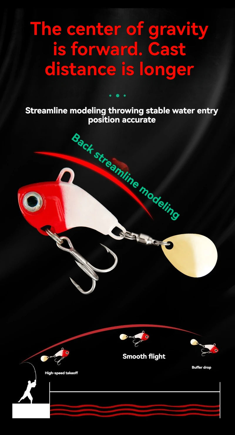 Fishing Lure Set 5pcs Wobble Rotating Metal VIB Vibration Bait Spinner Spoon Jig Sea Lures Artificial Hard Baits Sequins Tackle