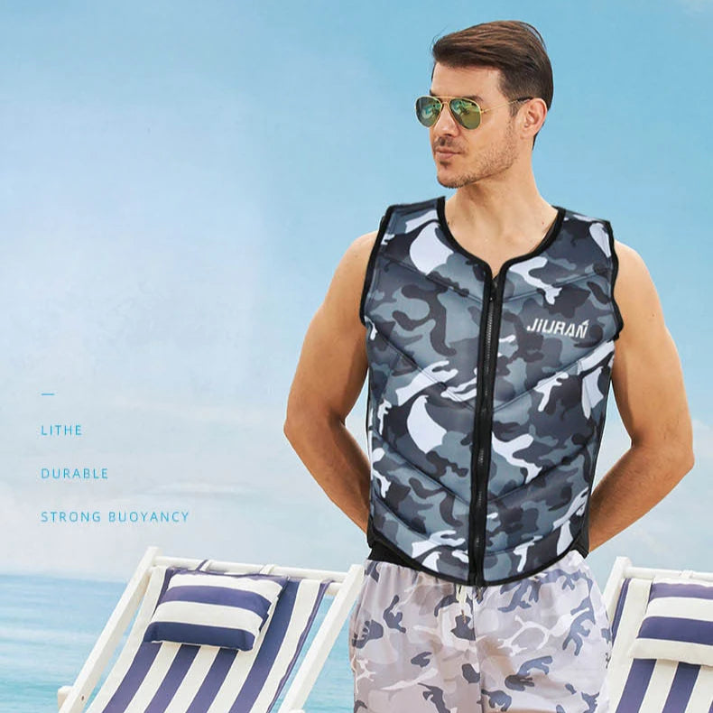 Lightweight Breathable Summer Camouflage Fishing Vest with Built-in Life Jacket for Adults and Kids No Strap Design Life Vest