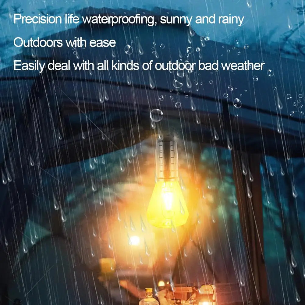 Solar Powered Camping Light Portable Led Outdoor Yard Tent Hanging Light Solar Lantern For Emergency Waterproof Rechargeable