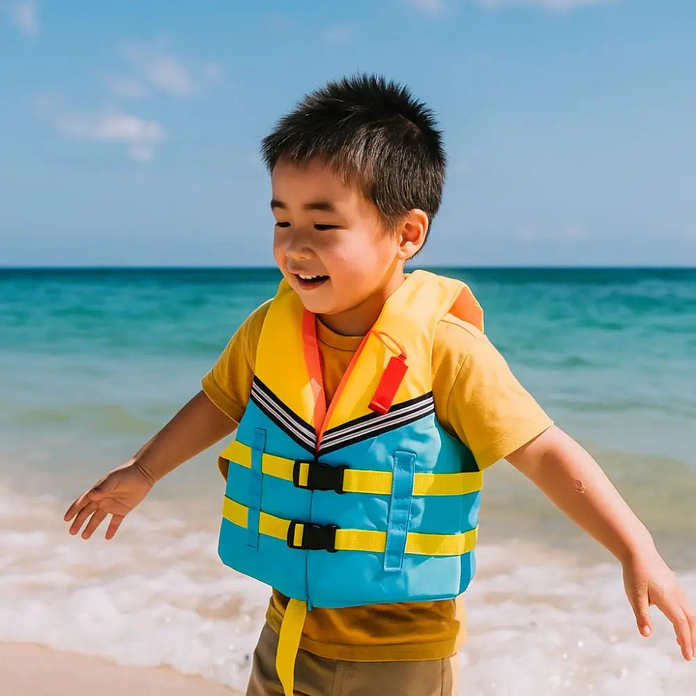 Survival Suit Large Buoyancy Life Vest Jacket with Whistle Adjustable Straps Marine Safety Vest Portable Swimming Vest Skiing