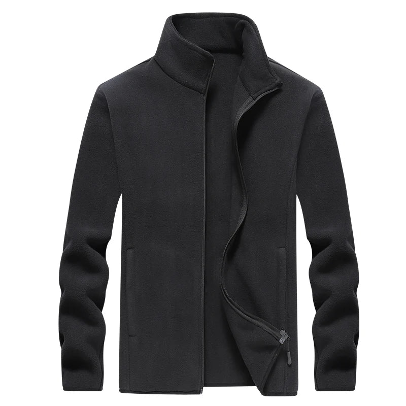 Winter fleece hiking jacket windbreaker for men Sportswear Wool lining thickened warm men's coat plus size overcoat