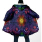 Winter Fashion Men's cloak Hippie Psychedelic Colorful Trippy 3D Printed Thick Fleece Hooded Cloak Unisex Warm Cape Coat DP103