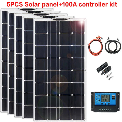 2000W solar panel, 18V flexible solar panel, efficient portable power supply, emergency charging, boat energy vehicle, household