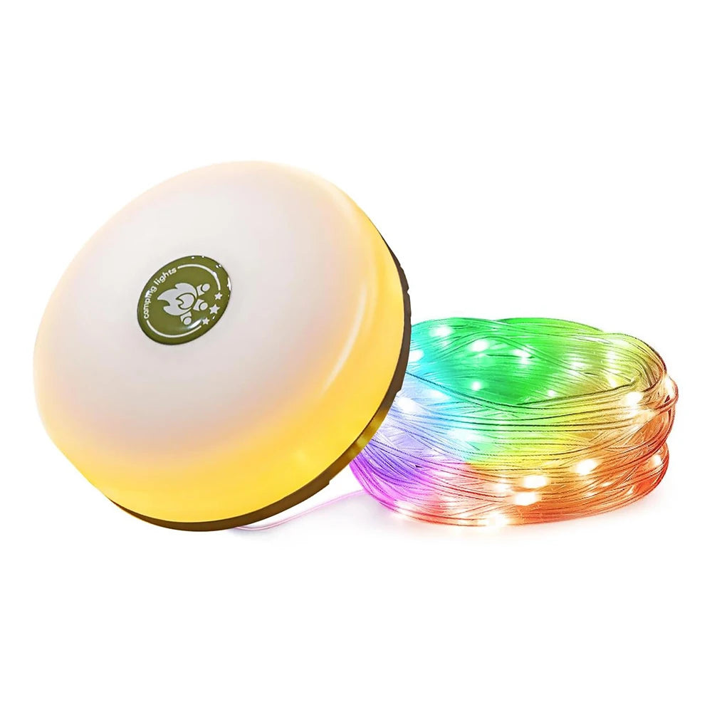 Solar Camping String Lights, 4 in 1 Camping String Lights Outdoor with 8 Lighting Modes, Solar Powered Camping Lights for Tent