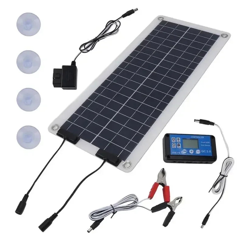 Polycrystalline 100W Solar Panel with Controller 18V Solars Charging Plate Outdoor Camping Power Station Powerful Solar Panels