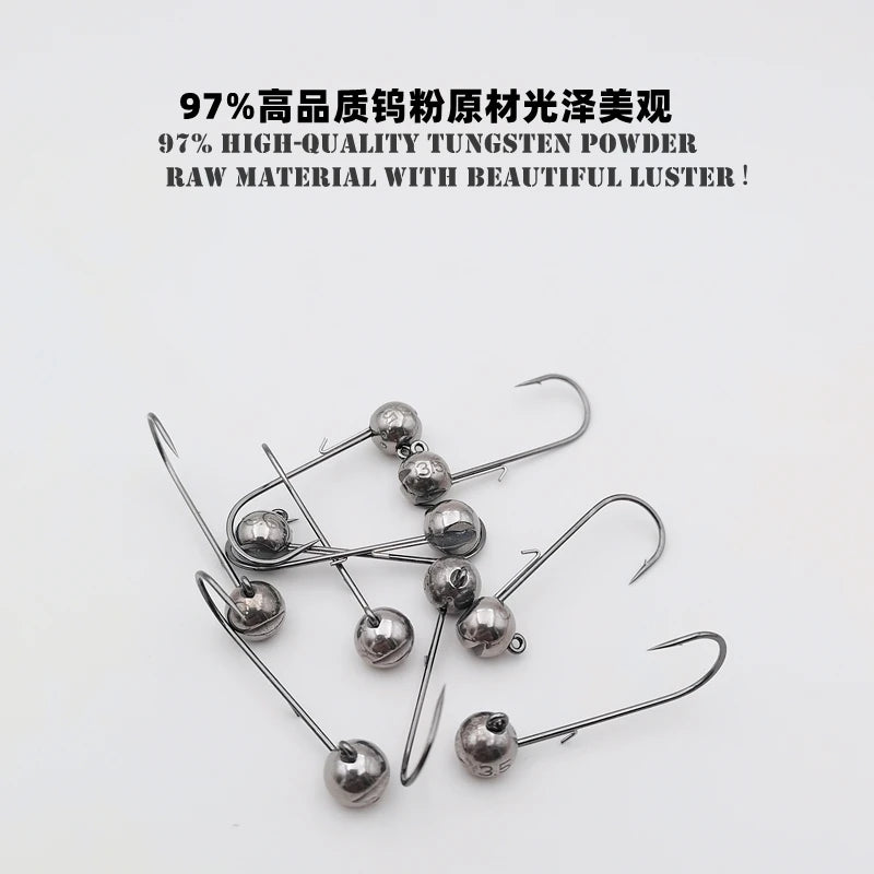 Mr JigginG Tungsten Jig Head 1g 1.5g 2g 2.5g 3g 3.5g 5.3g 7g 10g 14g Worm Hook for Soft Lure Tackle Fishing Accessories