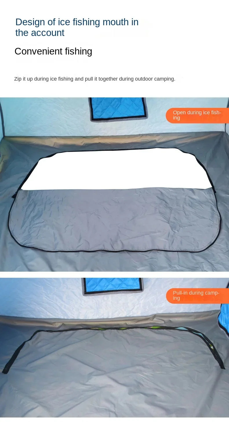 Portable Ice Fishing Shelter Easy Set-up Waterproof  Windproof Winter Tent for Outdoor Camping Hiking Cold Weather Protection