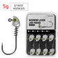 MrLurion 15pcs/Box 3.5g 5g 7g 10g 14g Screw lock jigging head fishing lure baits ,soft worm lure fishhook wobblers with 3D eyes