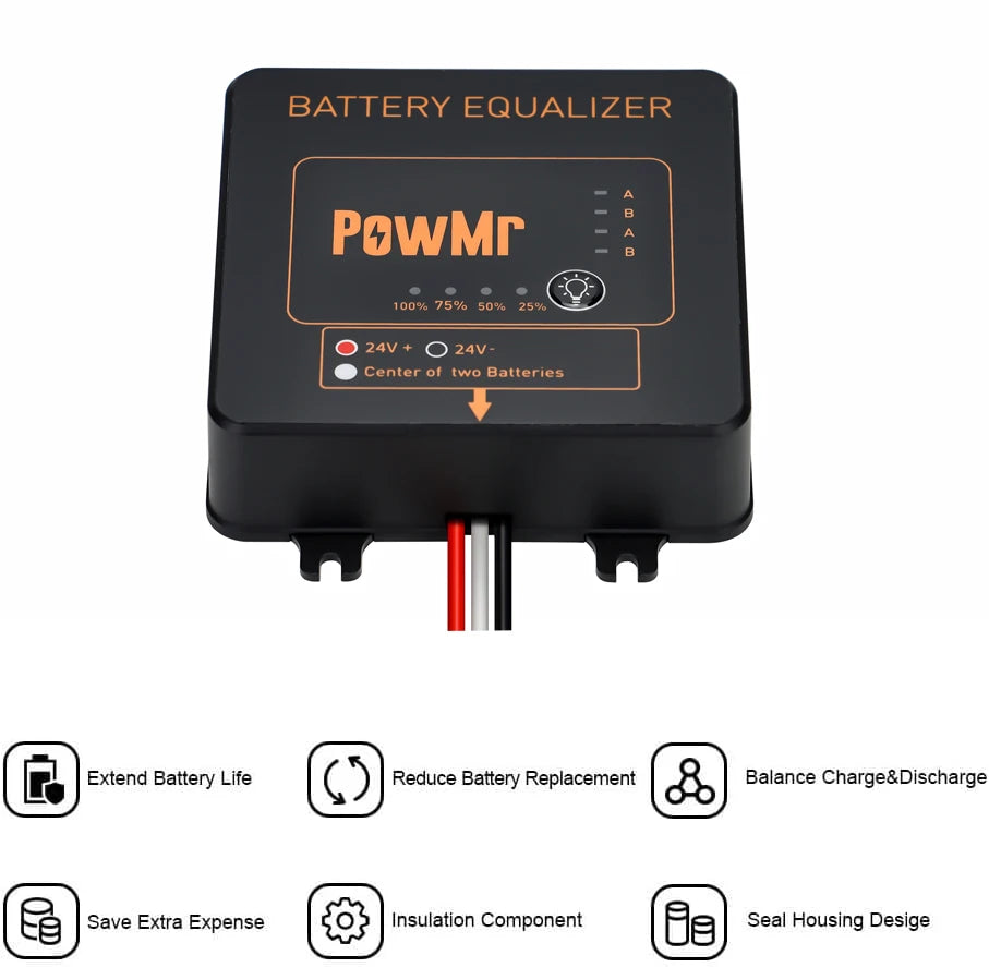 Battery Equalizer 24V 48V Batteries Voltage Balance Li-ion Lead Acid Battery Connected in Parallel for Solar Controller Inveters