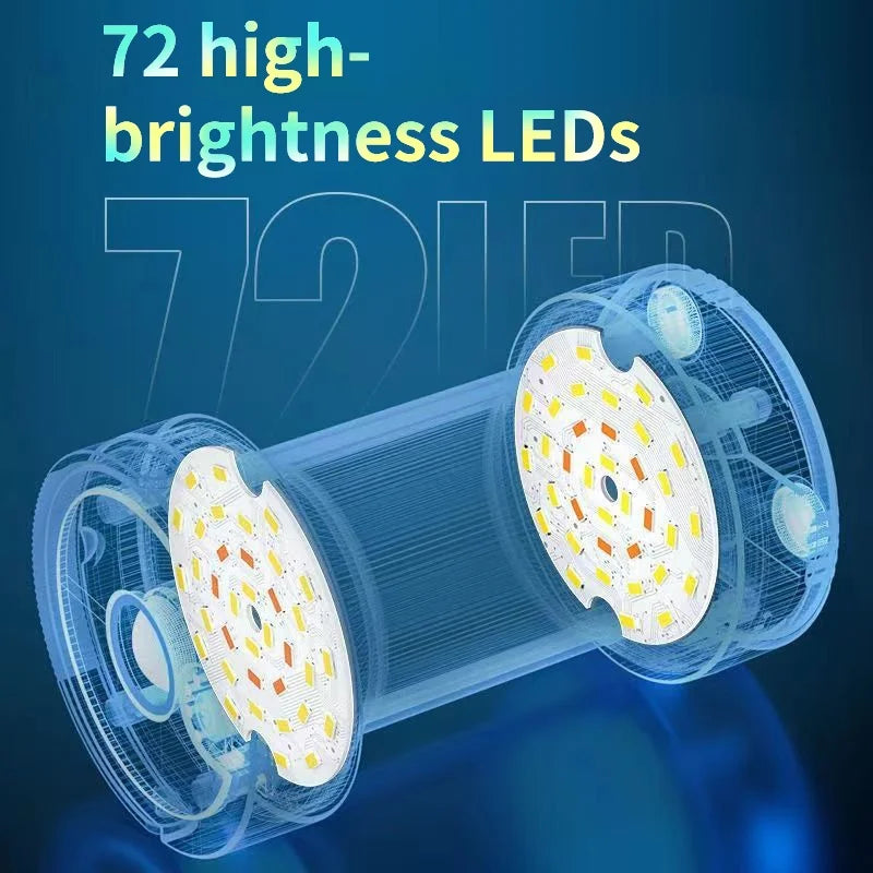 Solar LED Camping Lantern Light Outdoor Waterproof Emergency Rechargeable Multifunctional Portable Tent Flashlight