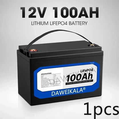 12V battery 20Ah 50Ah 100Ah 150Ah 200Ah LiFePo4 Battery Pack Lithium Iron Phosphate Batteries Built-in BMS For Solar Boat No Tax