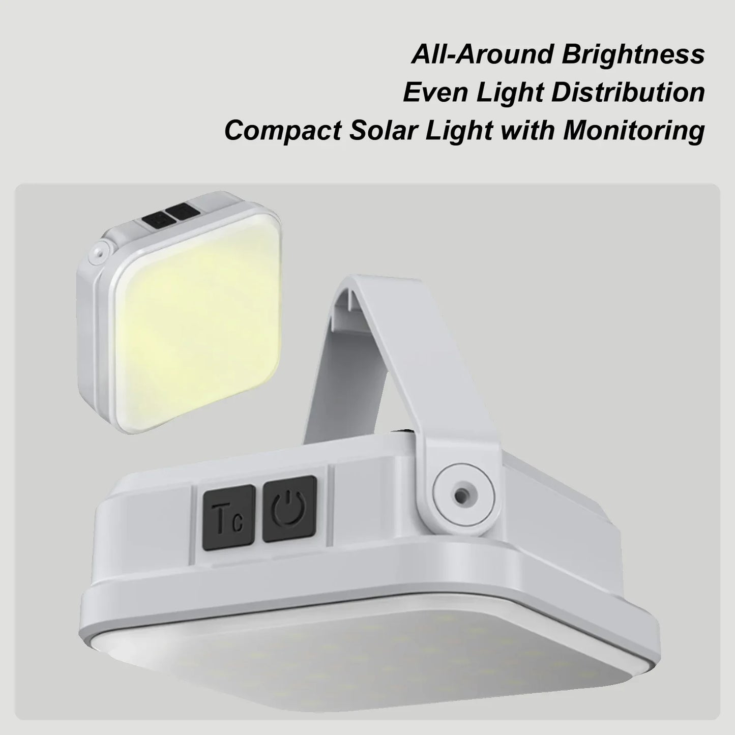 Solar Camping Light USB Solar Rechargeable Lamp for Camp Handled Lamp with LCD Battery Display for Courtyard Fishing Climbing