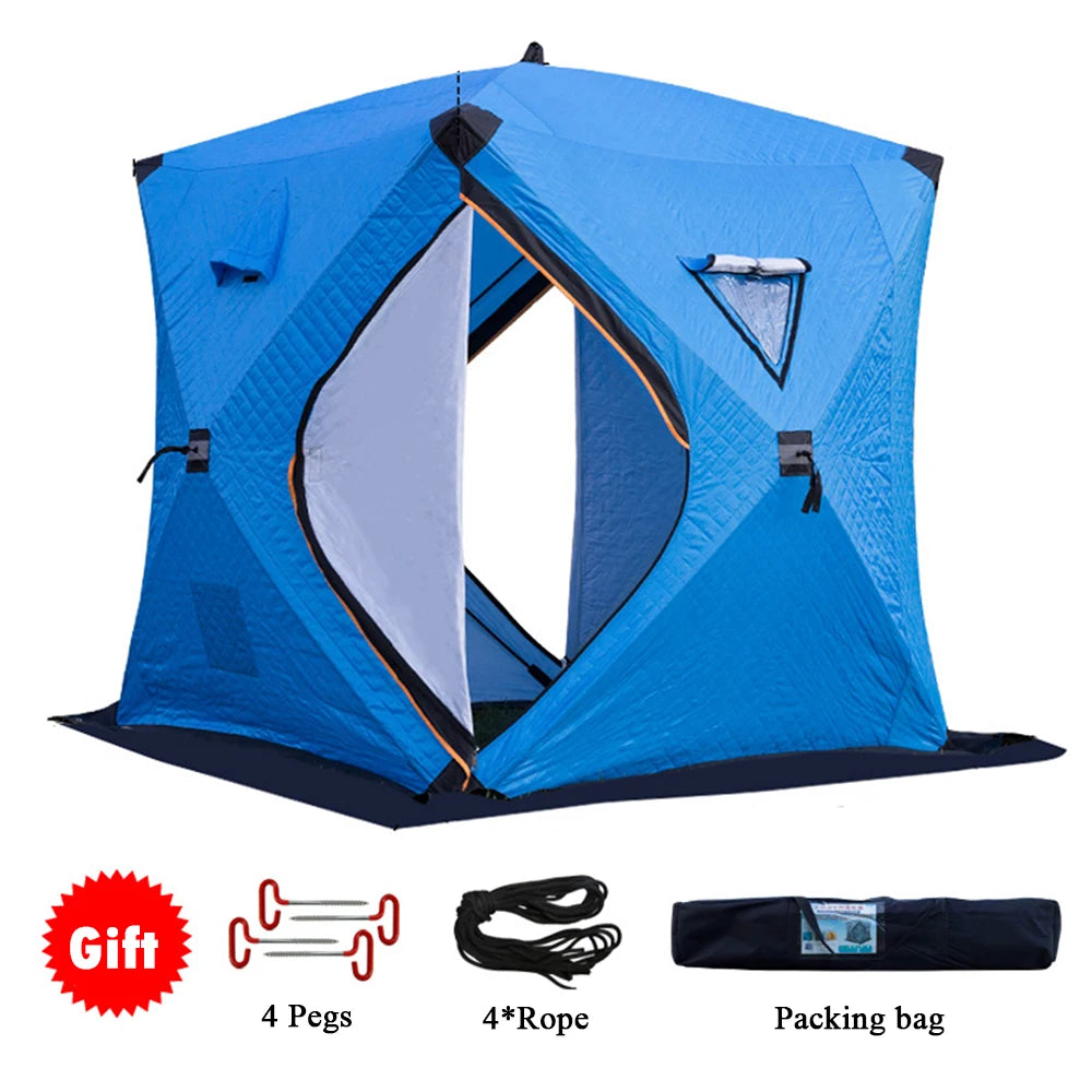 Easy Set-up Winter Fishing Tent Ice Fishing Tent Portable Ice Fishing Shelter Waterproof & Windproof Winter Fishing Equipment