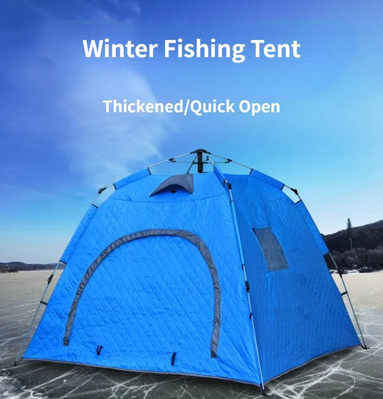 Portable Ice Fishing Shelter Easy Set-up Waterproof  Windproof Winter Tent for Outdoor Camping Hiking Cold Weather Protection
