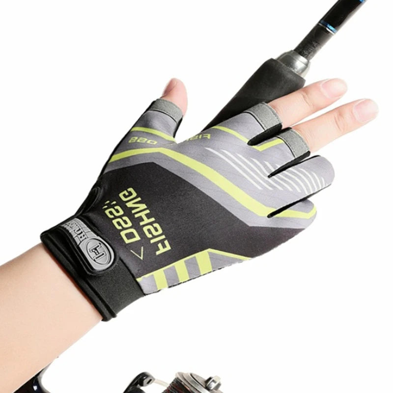 Ice Silk Fishing Gloves Breathable Thin Sun Protection Anti-Slip Routes for Angling