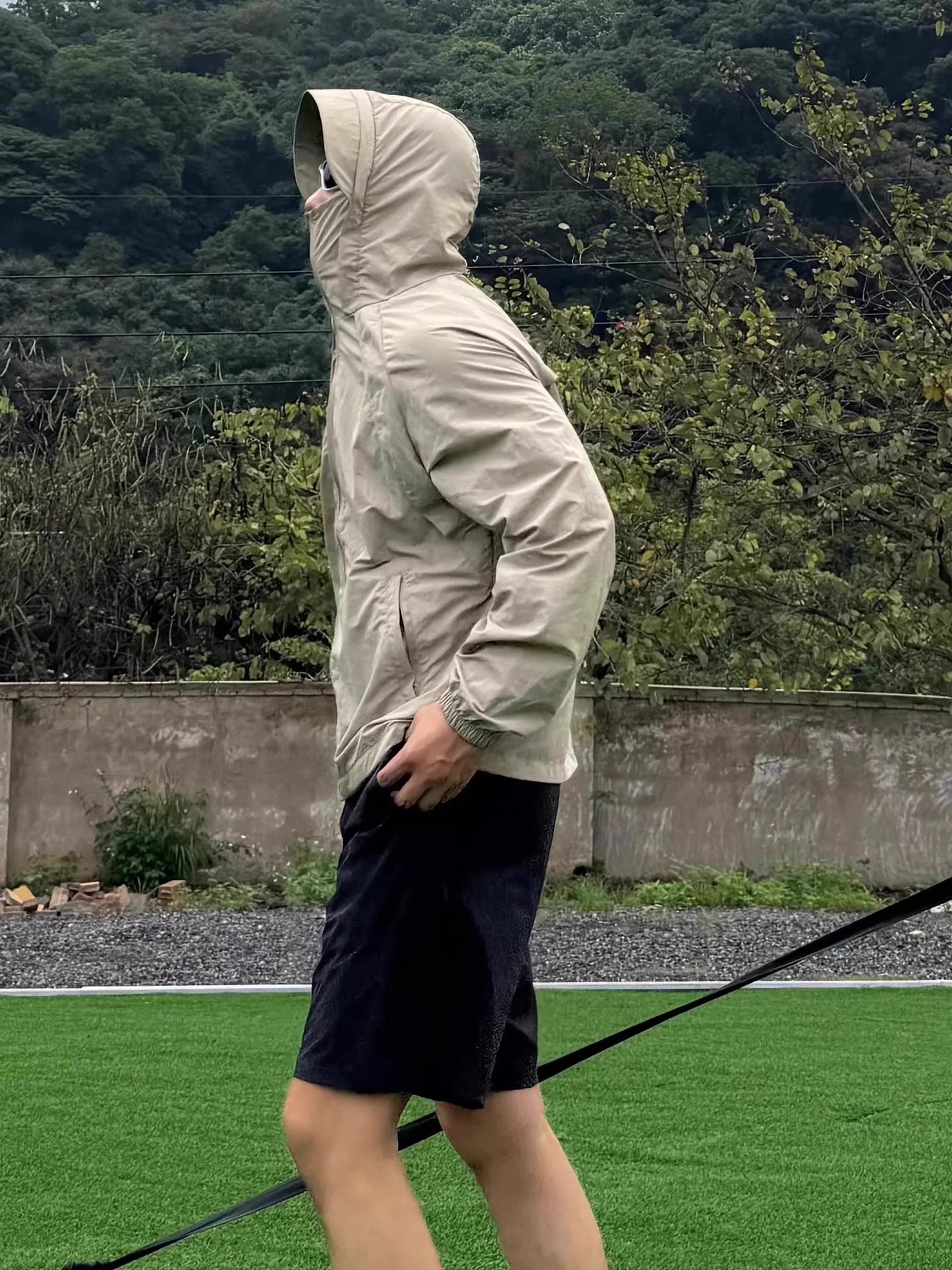 Ice Silk Hated Sun Protection Clothing Men's Summer Thin Breathable Outdoor Climbing Suit Workwear Jaet Loose Fit Casual En...