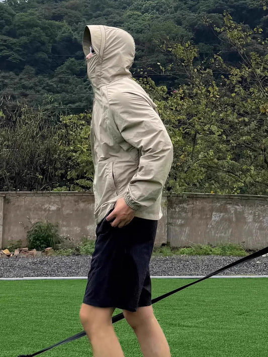 Ice Silk Hated Sun Protection Clothing Men's Summer Thin Breathable Outdoor Climbing Suit Workwear Jaet Loose Fit Casual En...