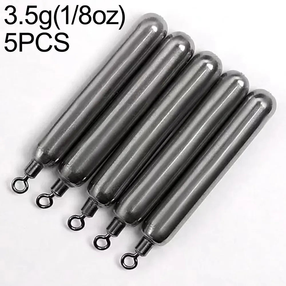 GOBAIT Tungsten Steel Fishing Weight 5PCS/Lot Sinker Mold 3.5g 5.3g 7g Tube Bullet Plumb PendantKit Pesca Metal Jig Cast Tackle