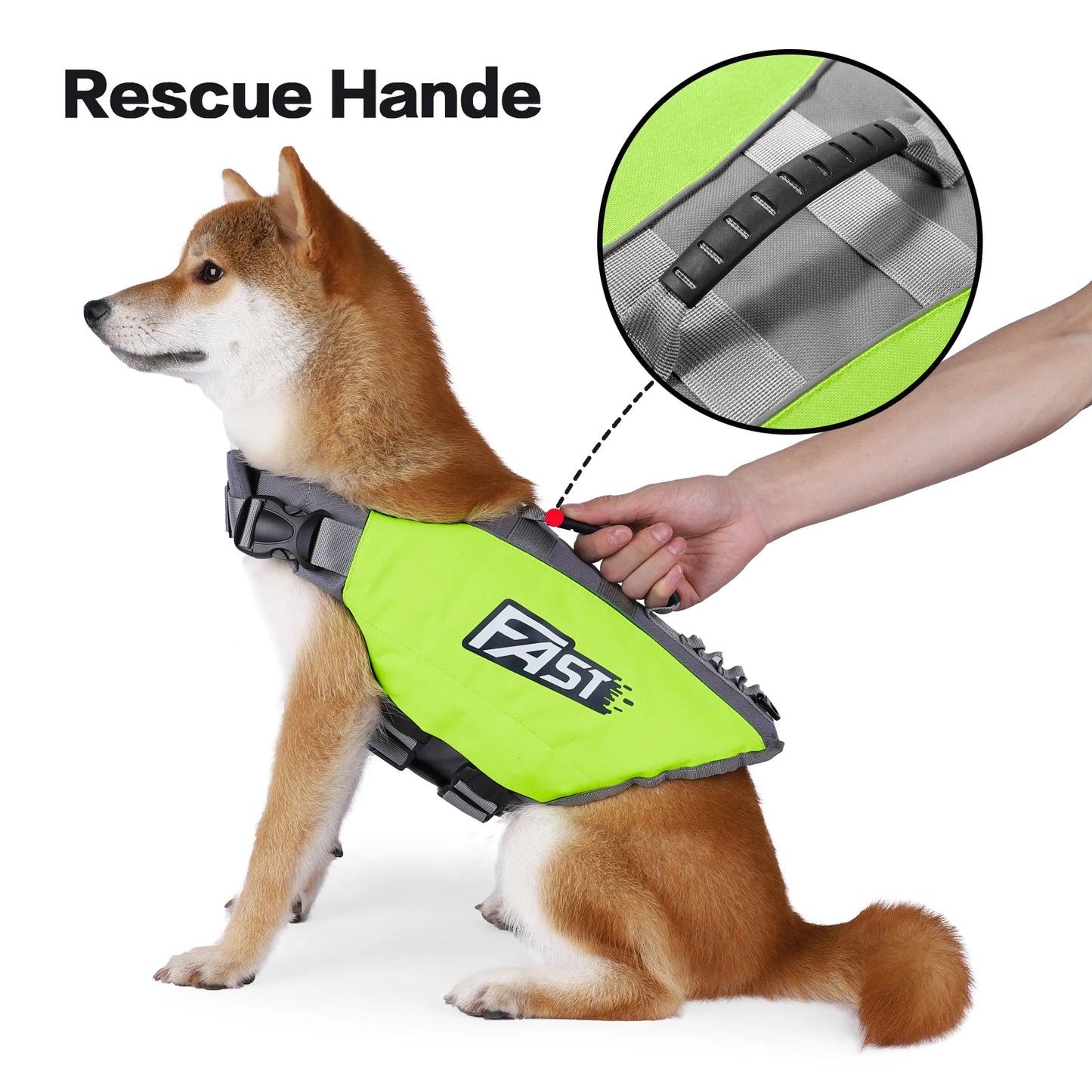 Dog Life Jacket,Dog Life Vest,Reflective Puppy Lifejacket with Buoyancy and Rescue Handle, Adjustable Safety Dogs Floating Vests