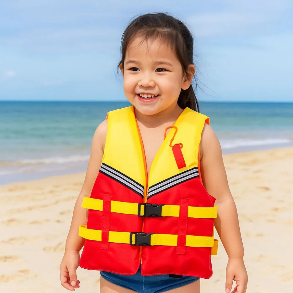 Survival Suit Large Buoyancy Life Vest Jacket with Whistle Adjustable Straps Marine Safety Vest Portable Swimming Vest Skiing