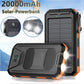 Solar Power Bank 20000mAh Charging Portable Charger Phone External Battery with SOS Flashlight 2-USB Outdoor Powerbank