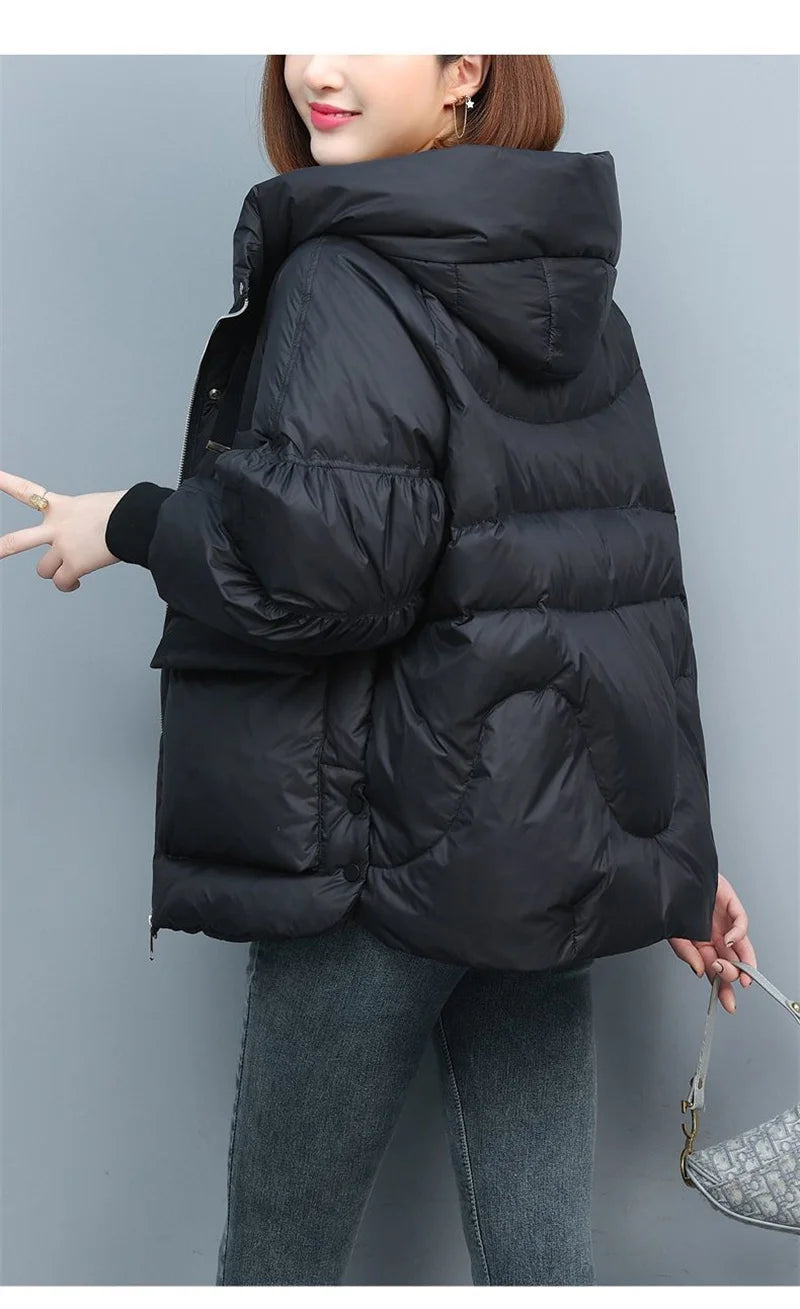 Winter Clothes Women Basic Jackets Warm Thick Down Cotton Jacket Female Short Hooded Fashion Padded-Cotton Jacket Parkas Mujer 2