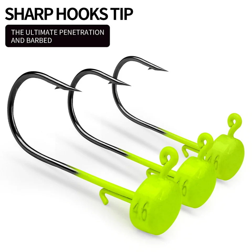 5pcs Fishing Hooks 2.8g 3.5g 4.6g 7g Ned Mushroom Head Jig Sharp Barbed Hook For Soft Worm Lures Jigging Fishing Tools