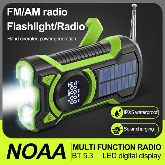 Solar Power Emergency Outdoor Camping AM/FM/NOAA Weather Radio Hand Crank Generator Radio with Flashlight Power Bank SOS Alarm