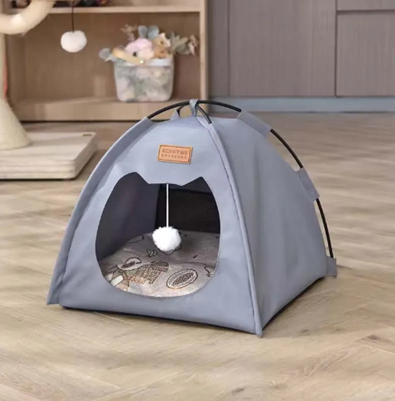 The pet tent is comfortable, breathable, scratch-resistant and wear-resistant, universal in all seasons, odorless and washable.