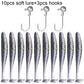 10PCS Soft Lure 5.5cm 7cm 10cm T Tail Worm 3PCS Jigging Head Hook 3g 5g 10g Metal Jig Carp Fishing Pesca Swimbait Gear Kit Bait