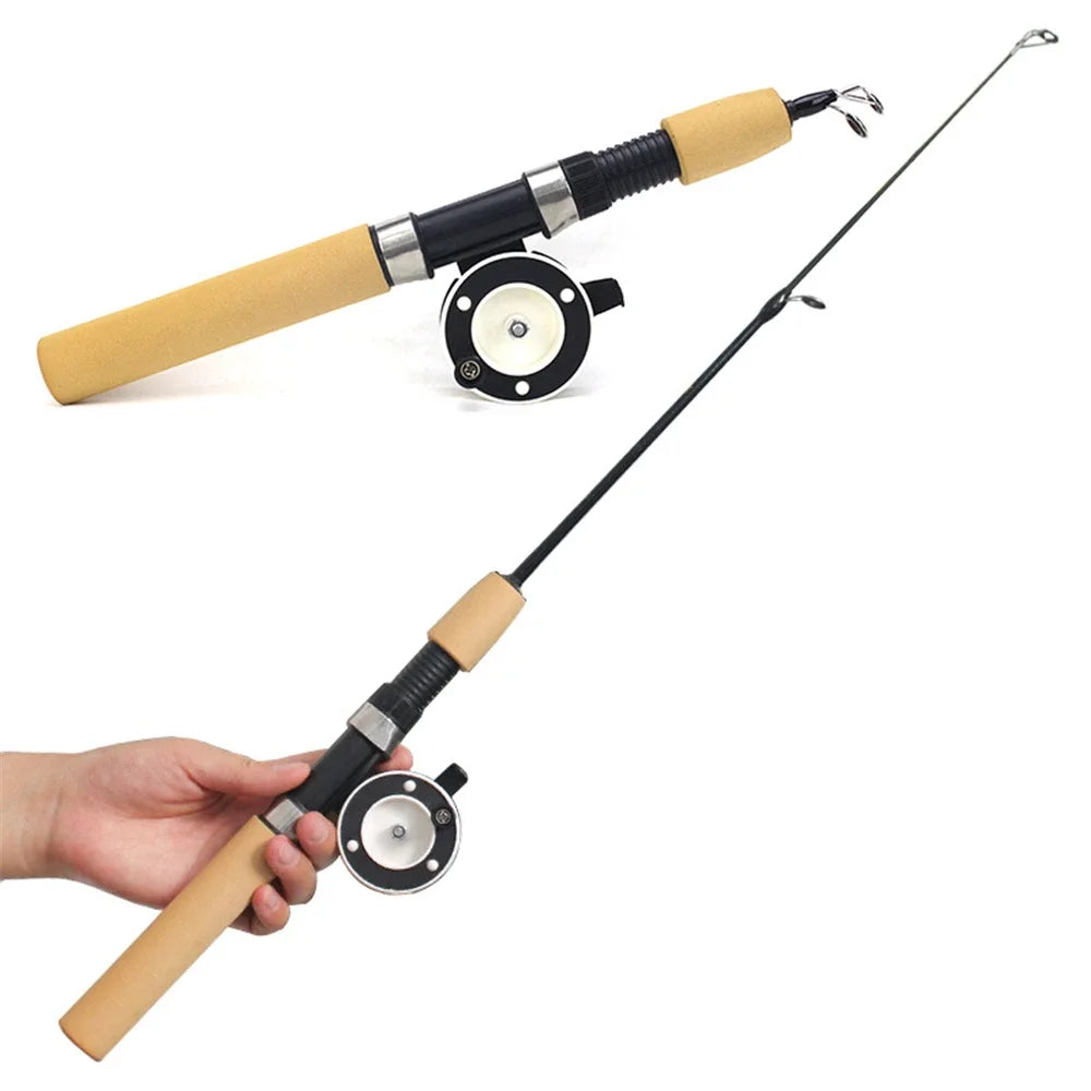 Ice Fishing Rod Ultra Short Telescopic Winter Rod Small Sea Rod Ice Fishing Set Luya Fishing Gear Supplies
