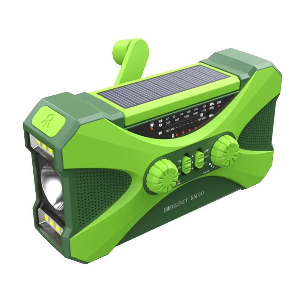Solar Emergency Radio 10000mAh Hand Crank Portable AM/FM/NOAA SOS Radio with Flashlight&Reading Lamp Cell Phone Charger Radio