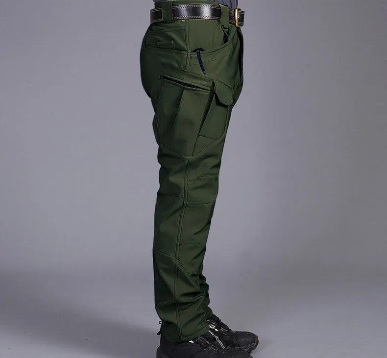 2024 Men Winter Waterproof Climbing SkiingTrekking Fleece Fishing Tactical Sharkskin Cargo Pants Jackets Camping Hiking Trousers