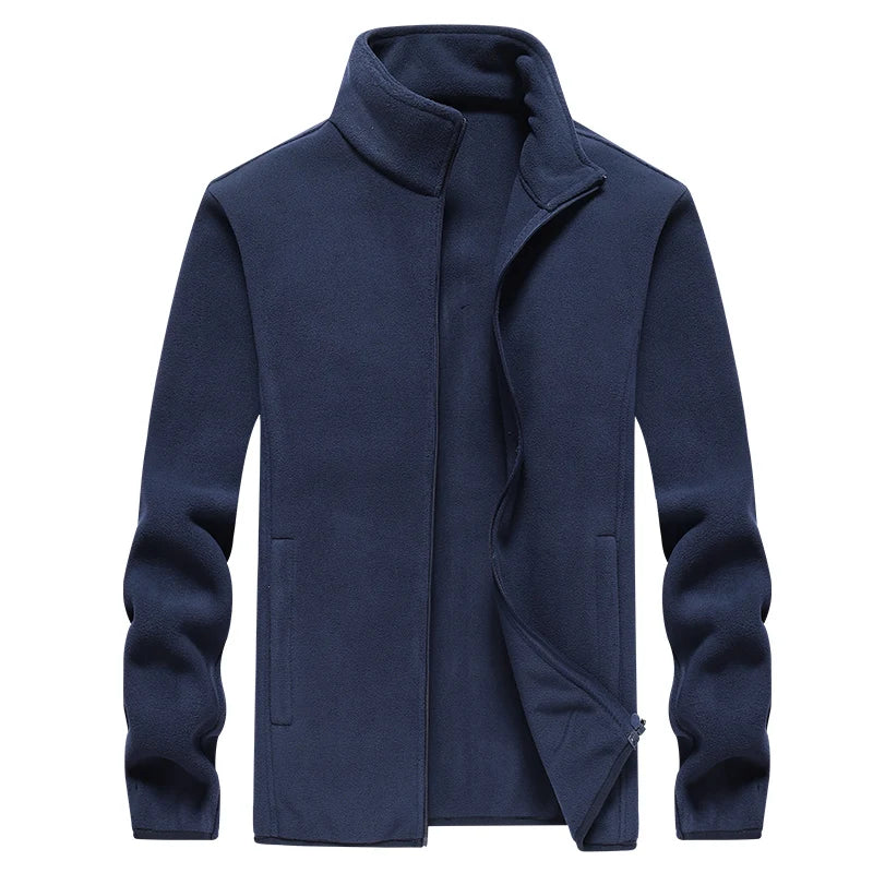 Winter fleece hiking jacket windbreaker for men Sportswear Wool lining thickened warm men's coat plus size overcoat