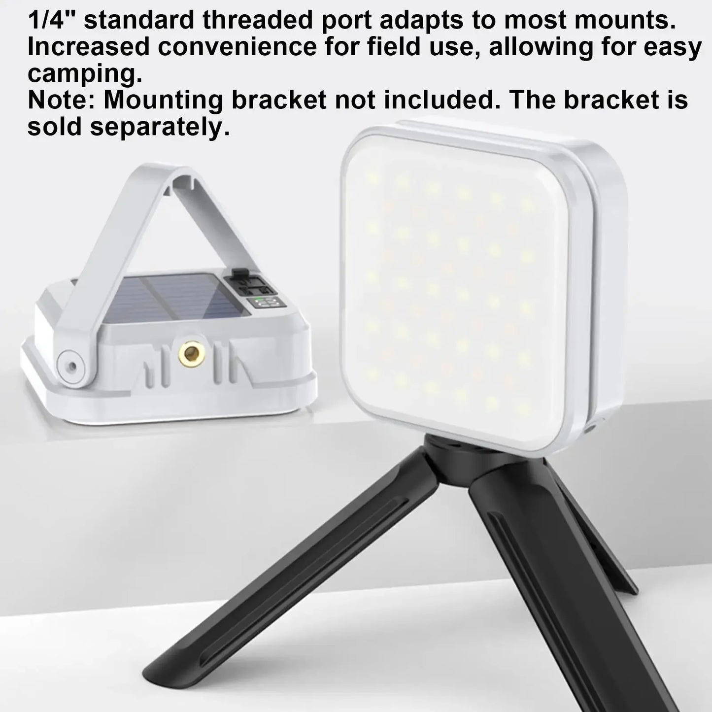 Solar Camping Light USB Solar Rechargeable Lamp for Camp Handled Lamp with LCD Battery Display for Courtyard Fishing Climbing