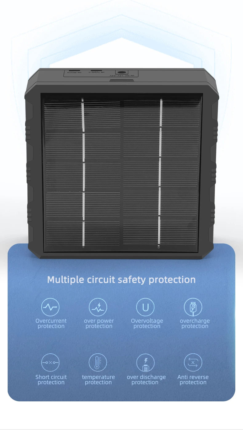 Solar Power Generation Solar Lithium Battery Smart Charger Type-C USB Four-Slot for 3.7V 18650/26650/21700/14500 Batteries