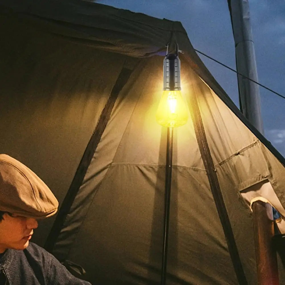 Solar Powered Camping Light Portable Led Outdoor Yard Tent Hanging Light Solar Lantern For Emergency Waterproof Rechargeable