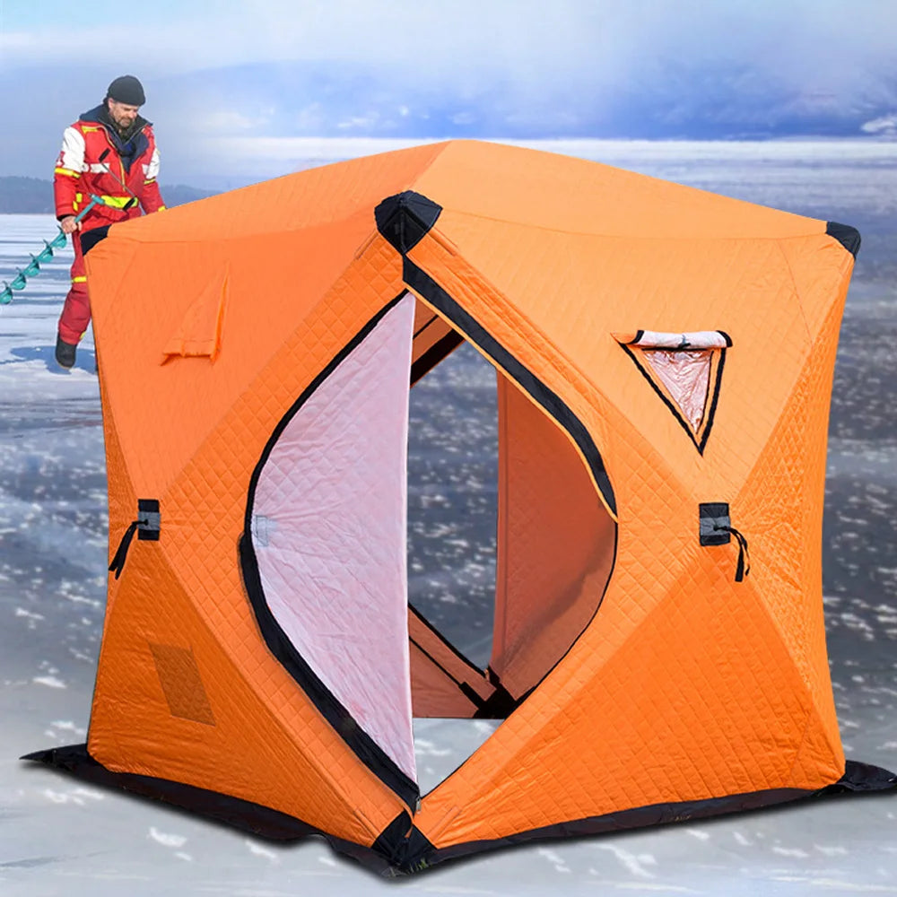 Easy Set-up Winter Fishing Tent Ice Fishing Tent Portable Ice Fishing Shelter Waterproof & Windproof Winter Fishing Equipment