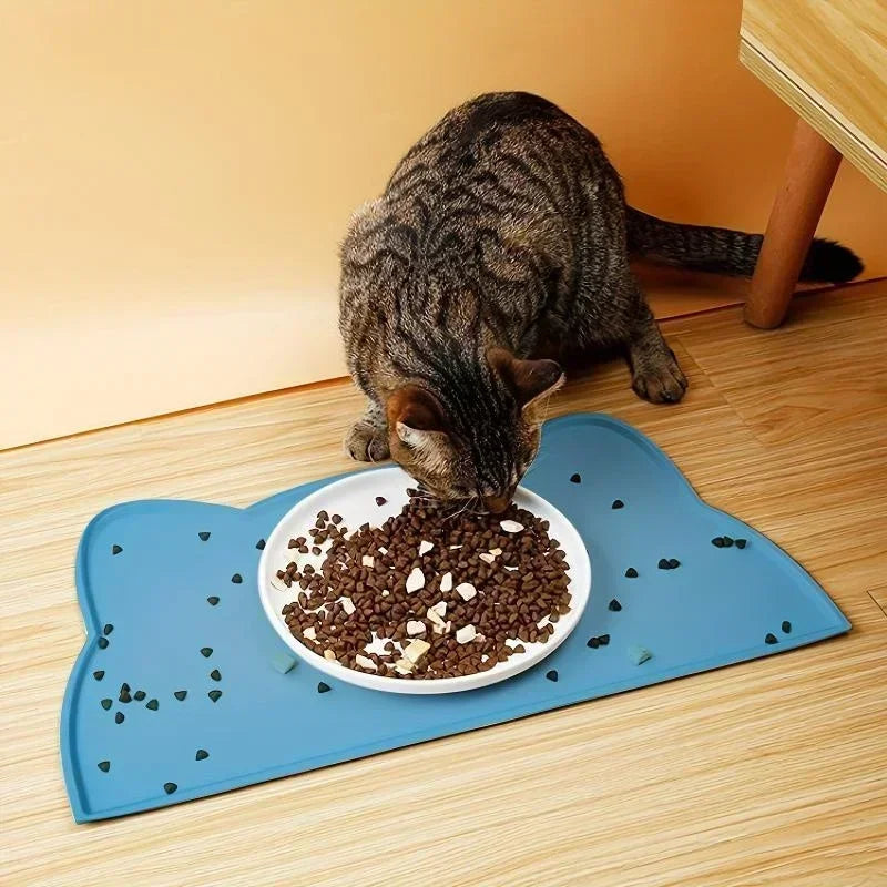 Pet Feeding Mat for Dogs Cats Non-Slip Silicone Cat Food Mat Waterproof Washable Spill-Proof Pet Placement Mat Pet Supplies